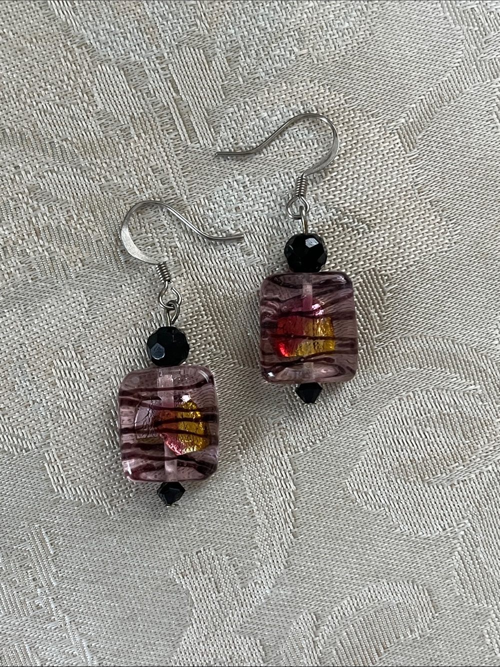 Artisan Glass and Beaded Earrings